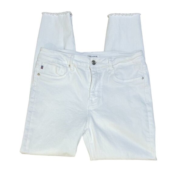 Vigoss Skinny Jeans Ace High Waist Ripped Raw Hem Distressed White Size 29 - Picture 2 of 8